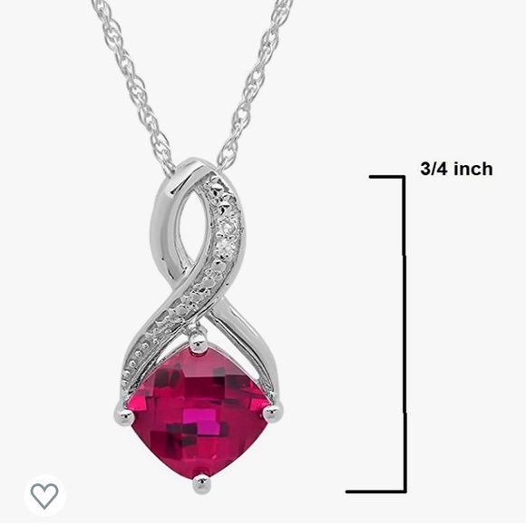 Amanda Rose Collection Lab Grown Ruby Pendant - Picture 2 of 5